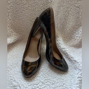 Ann Taylor Patent Leopard Print High Heel Shoes - Size 9